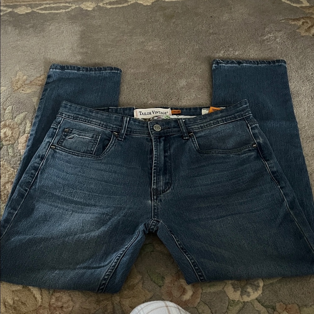 Tailor Vintage Men's Dark Blue Straight Jeans